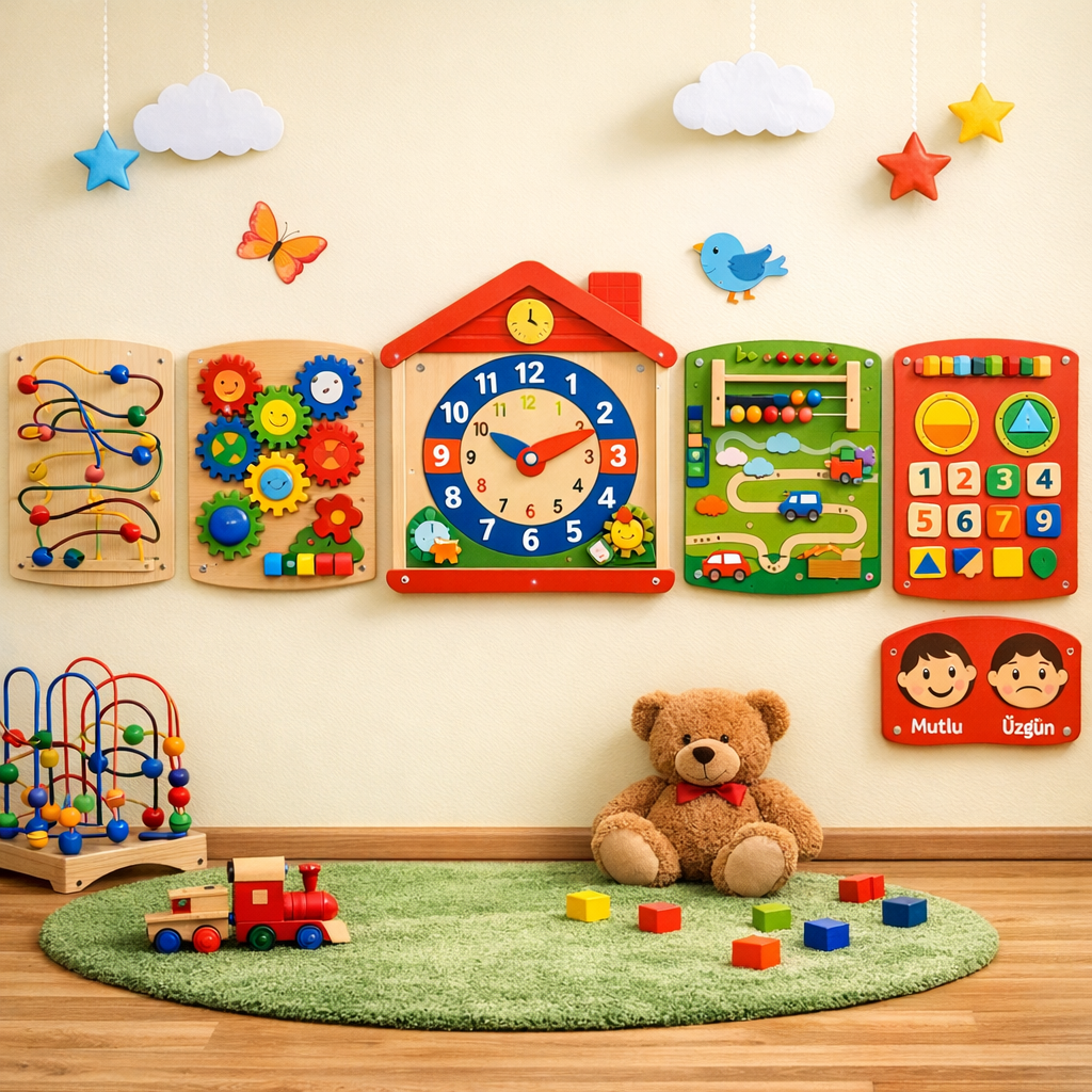 Anaokulu ve Kreşler İçin Duvar Oyunları: Çocuk Gelişimine Katkı Sağlayan Eğitici Duvar Panoları