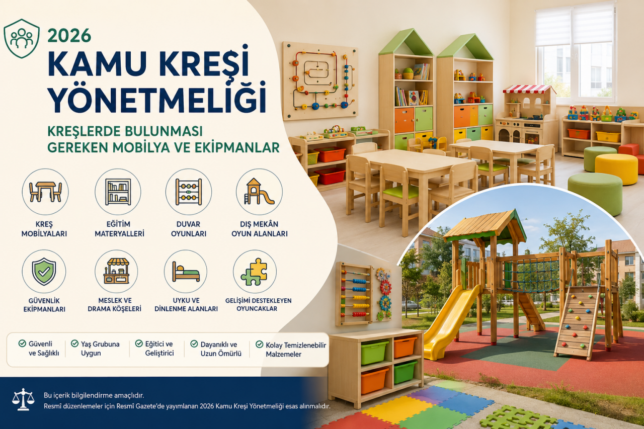 2026 Kamu Kreşi Yönetmeliği: Kreşlerde Bulunması Gereken Mobilya ve Ekipmanlar
