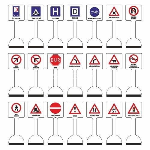 Trafik işaretleri  Ahşap 21 parça
