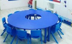 S Şeklinde Okul Sınıf S Masa Grubu