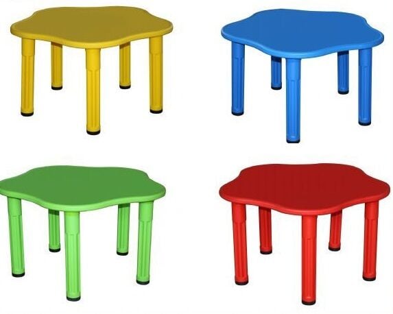 İpekStarKids Dolgu Plastik Anaokulu Daire Masası | Çap 90 cm | Dayanıklı Okul Öncesi Masa