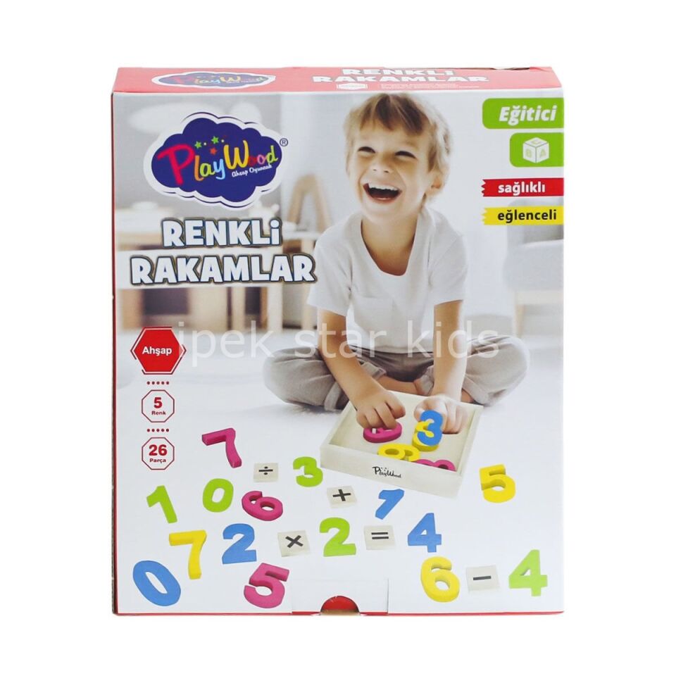 Ahşap Renkli Rakamlar 26 Parça