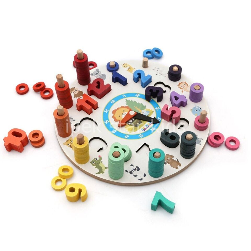 Ahşap Geometrik Logaritmik Saat