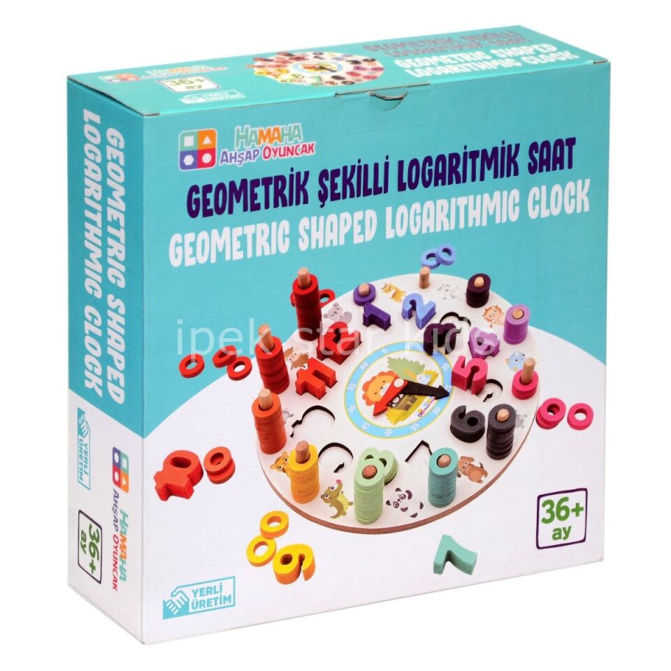 Ahşap Geometrik Logaritmik Saat