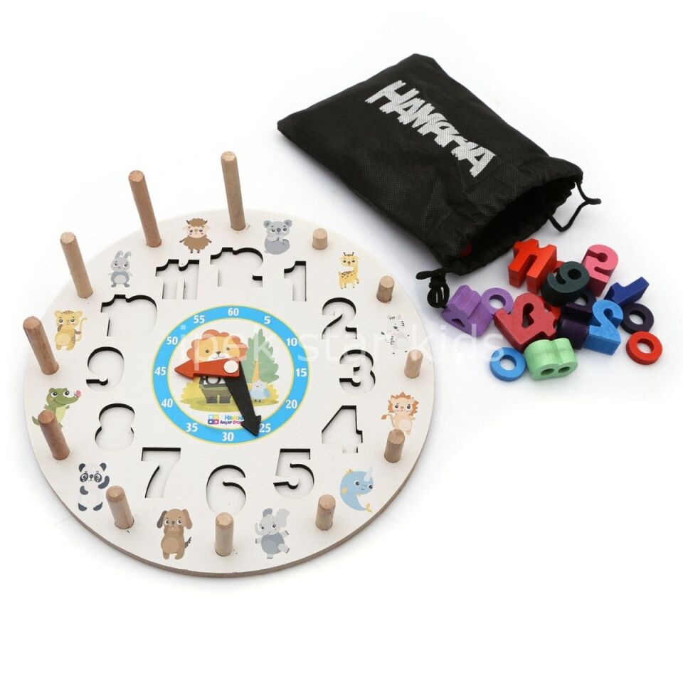 Ahşap Geometrik Logaritmik Saat