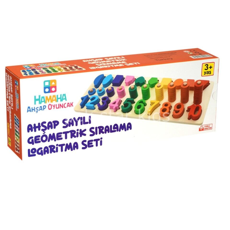 Ahşap Sayılı Geometrik Sıralama Logaritma Seti