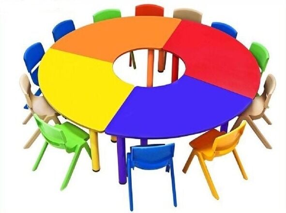 4 Parçalı Modüler Yuvarlak Masa