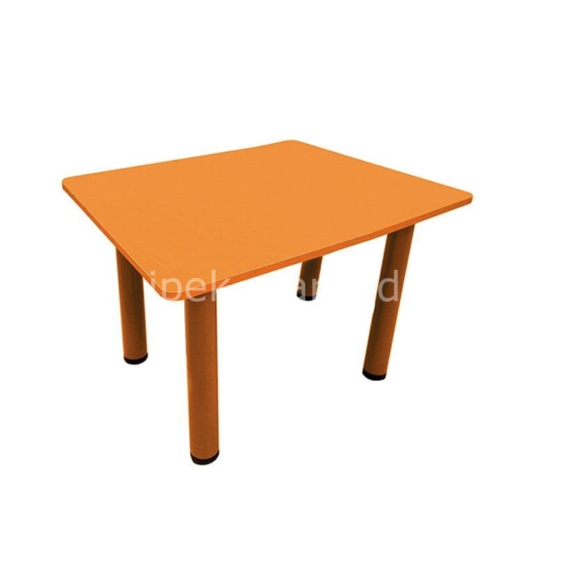 Ayarlanabilir Ayaklı Çocuk Aktivite Masası 60x60 cm ahşap tabla metal ayaklı anaokulu masası