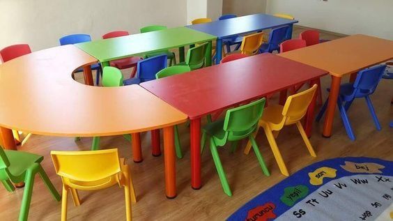 İpekStarKids Anasınıfı U Masa Grubu | 5 Parça Modüler Masa Seti | Anaokulu – Kreş