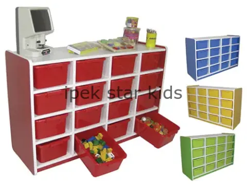 MultiBox 16 Çok Bölmeli Kutulu  Oyuncak Dolabı