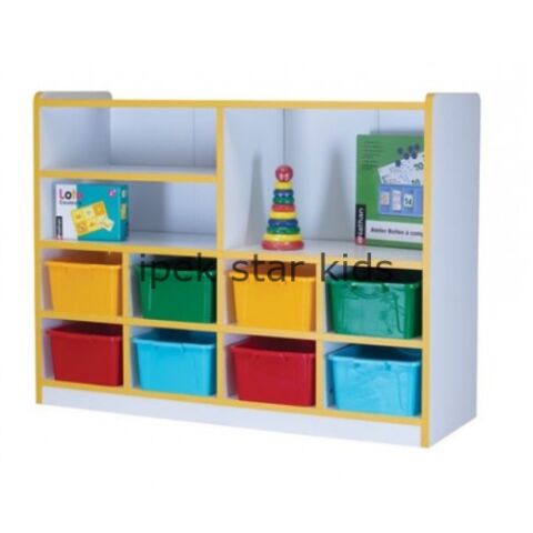 3 Raflı 8 Bölmeli Oyuncak Dolabı