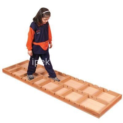 Kademeli Adım Sistemi Ahşap Yürüme Platformu 240x60 cm Denge ve Duyu Bütünleme Parkuru