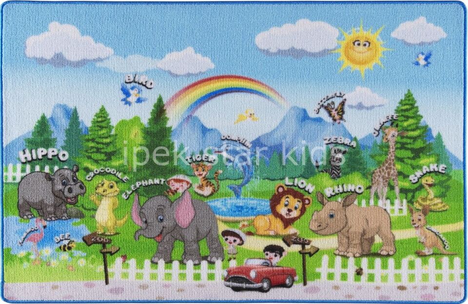 Hayvanat Bahçesi Çocuk Halısı (133x190 cm)