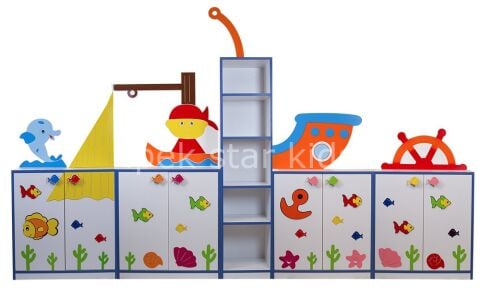 Denizci Tema Kayın MDFLam Sınıf Dolabı