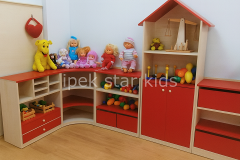 Köşe Grup Ahşap Sınıf Dolabı