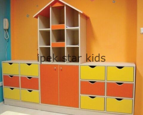 Çatılı Anaokulu Kreş Dolap Grubu