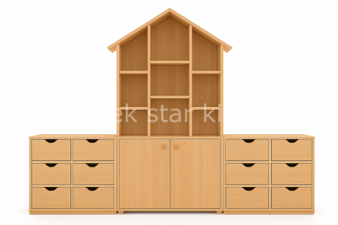 Çatılı Anaokulu Kreş Dolap Grubu