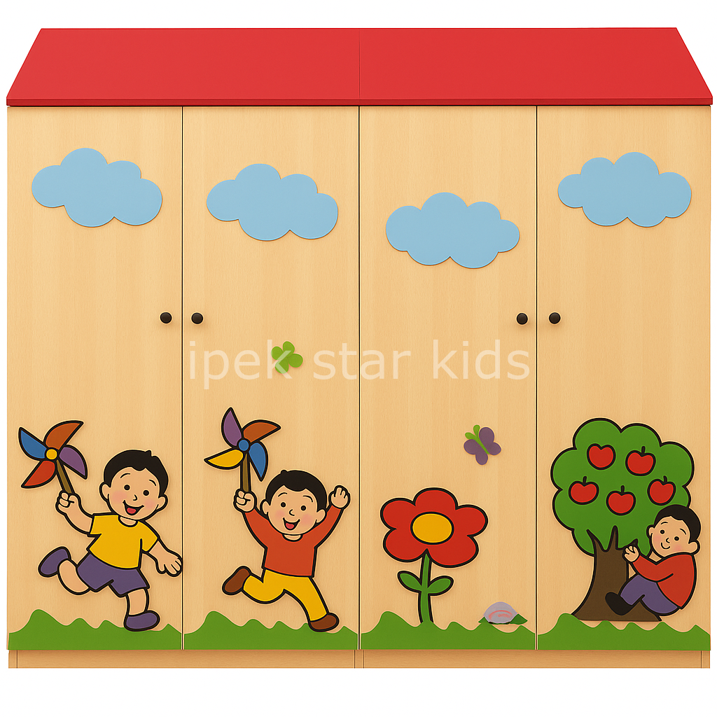 ANAOKULU ASKILIK & AYAKKABILIK DOLABI – 40 KİŞİLİK | 160×h180*35 cm