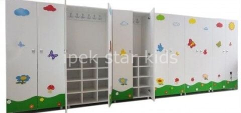 20 Kişilik Portmanto 2 Kapaklı Askılıklı Ayakkabılık