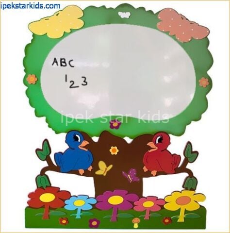 Anaokulu Kreş Yuva Ağaç Figürlü Duvar Yazı Tahtası 170x135 cm -İpekstar Kids
