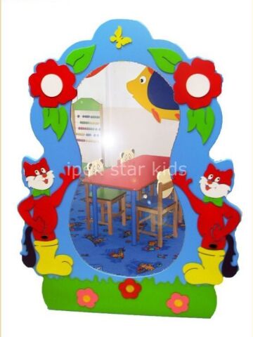 Anaokulu Kreş Yuva Çizmeli Kedi Boy Aynası 140*90
