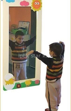 Anaokulu Kreş Yuva Civciv Figürlü Boy Aynası 140x65 cm -İpekstarkids