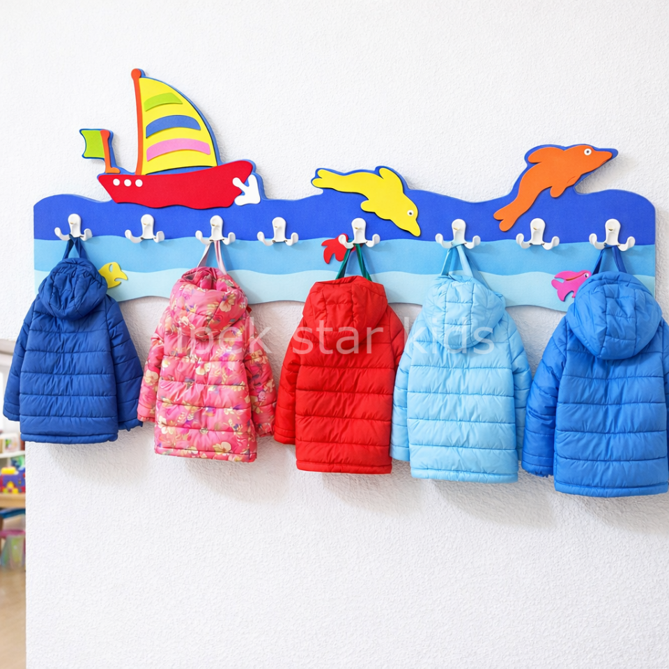 Deniz Temalı Çocuk Duvar Askılığı  140×62 cm