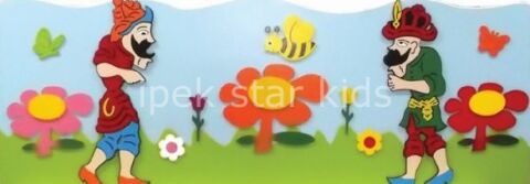 Hacıvat Karagöz Kreş Askılık  Anaokulu Askılığı 140 Cm