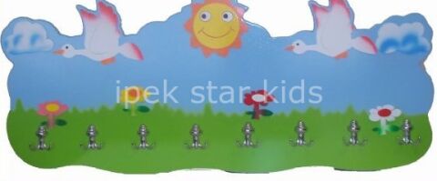 Anaokulu Kreş Yuva Doğa Figürlü Sınıf Askılık