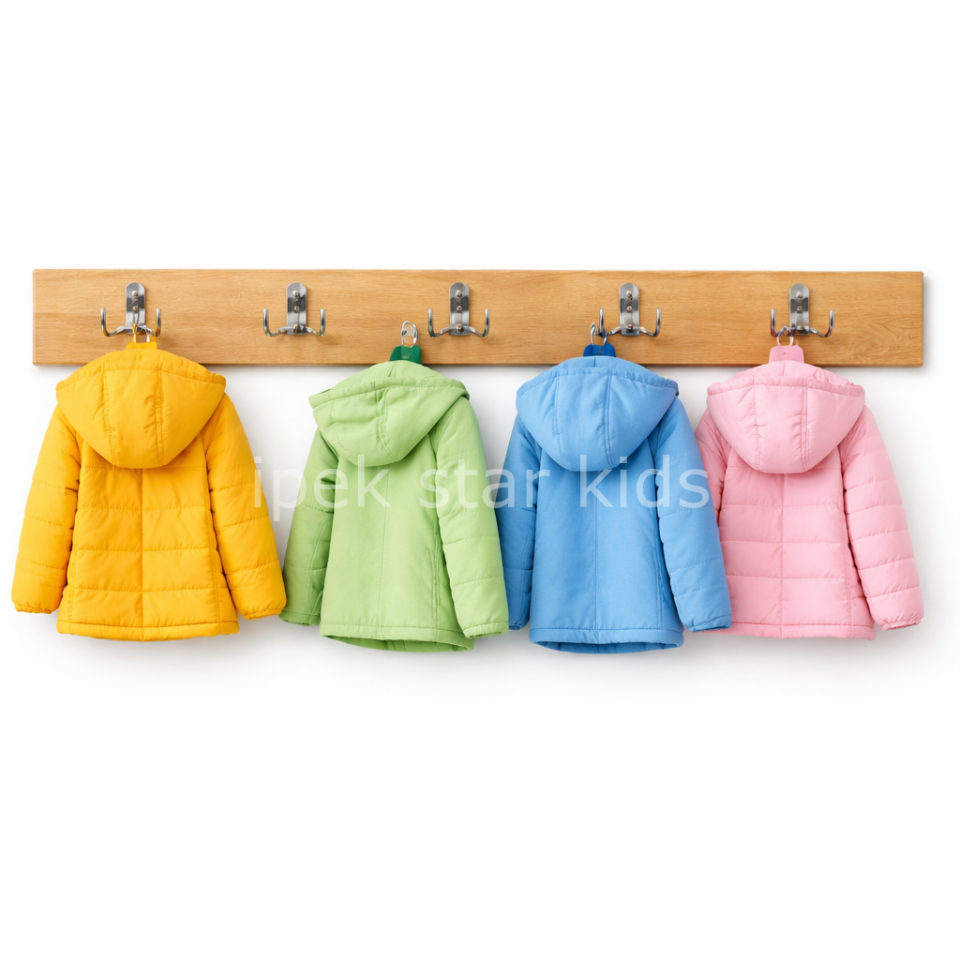 10 Askılı Okul Askılığı 120×15 cm | Anaokulu ve Kreş Duvar Askılık