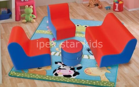 Anaokulu Kreş Yuva Çocuk Oturma Koltuk Grubu 4 Lü