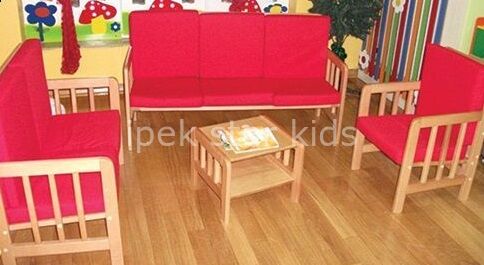Anaokulu Ahşap Çocuk Oturma Grubu Koltuk Takımı