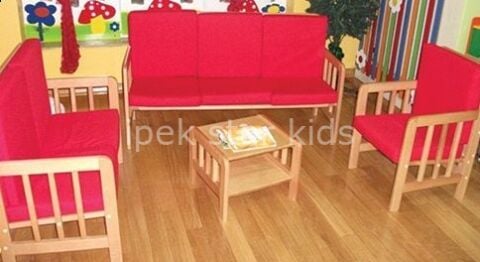 Anaokulu Ahşap Çocuk Oturma Grubu Koltuk Takımı