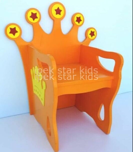 Ahşap minik kral tahtı, anaokulu ve doğum günü etkinlikleri için çocuk kral koltuğu