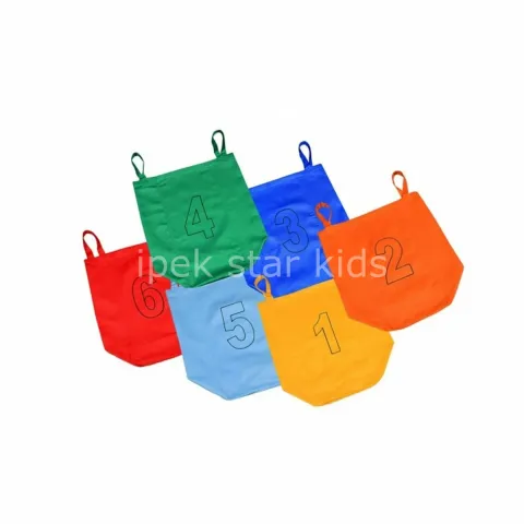 Çocuk Çuval Yarışı 6 Lı Zıp Zıp Çuval Set Rakamlar Nakış İşlemedir