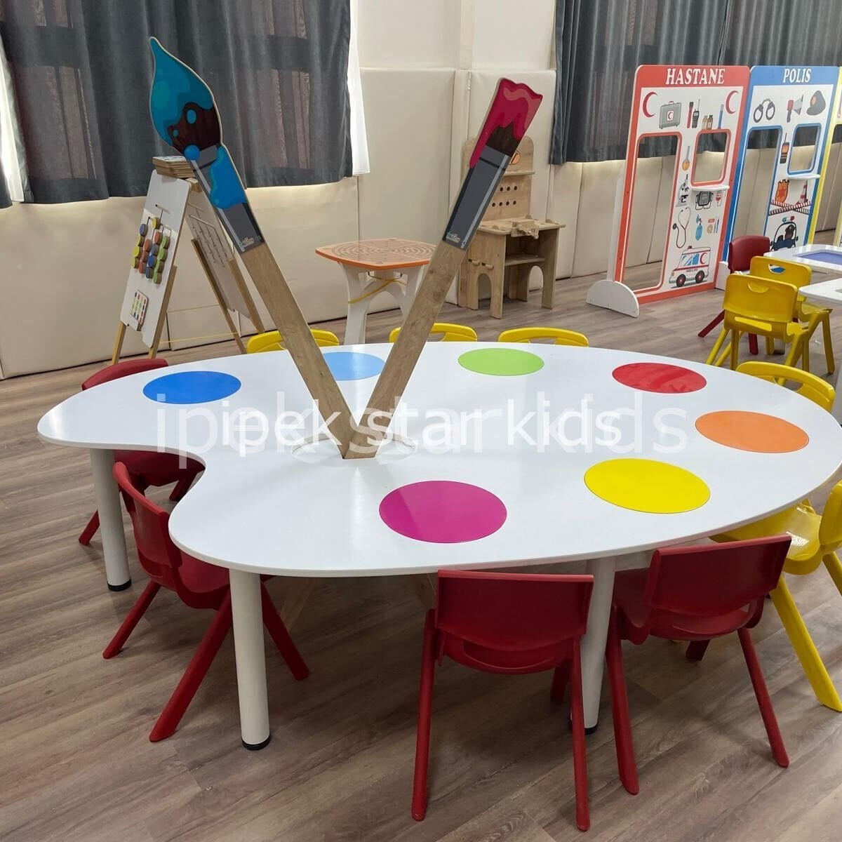 Anaokulu Palet Masa 170x100 cm – MDFLAM Ahşap Çocuk Aktivite Masası