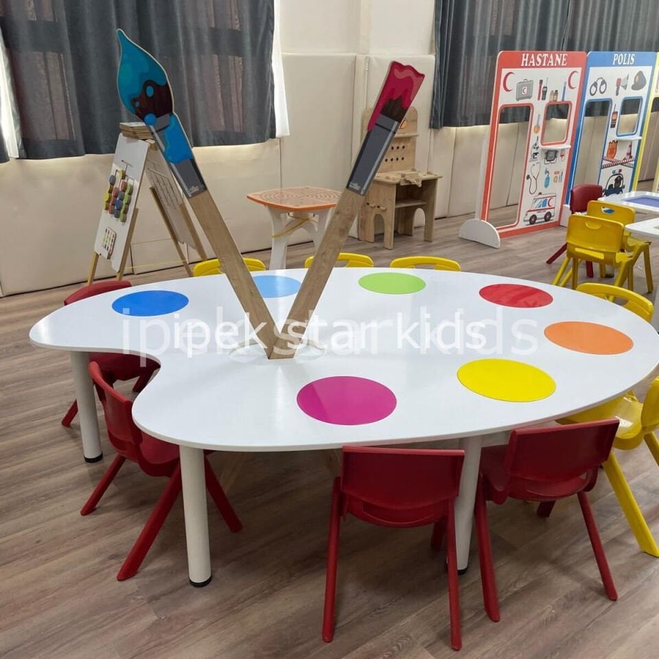Anaokulu Palet Masa 170x100 cm – MDFLAM Ahşap Çocuk Aktivite Masası