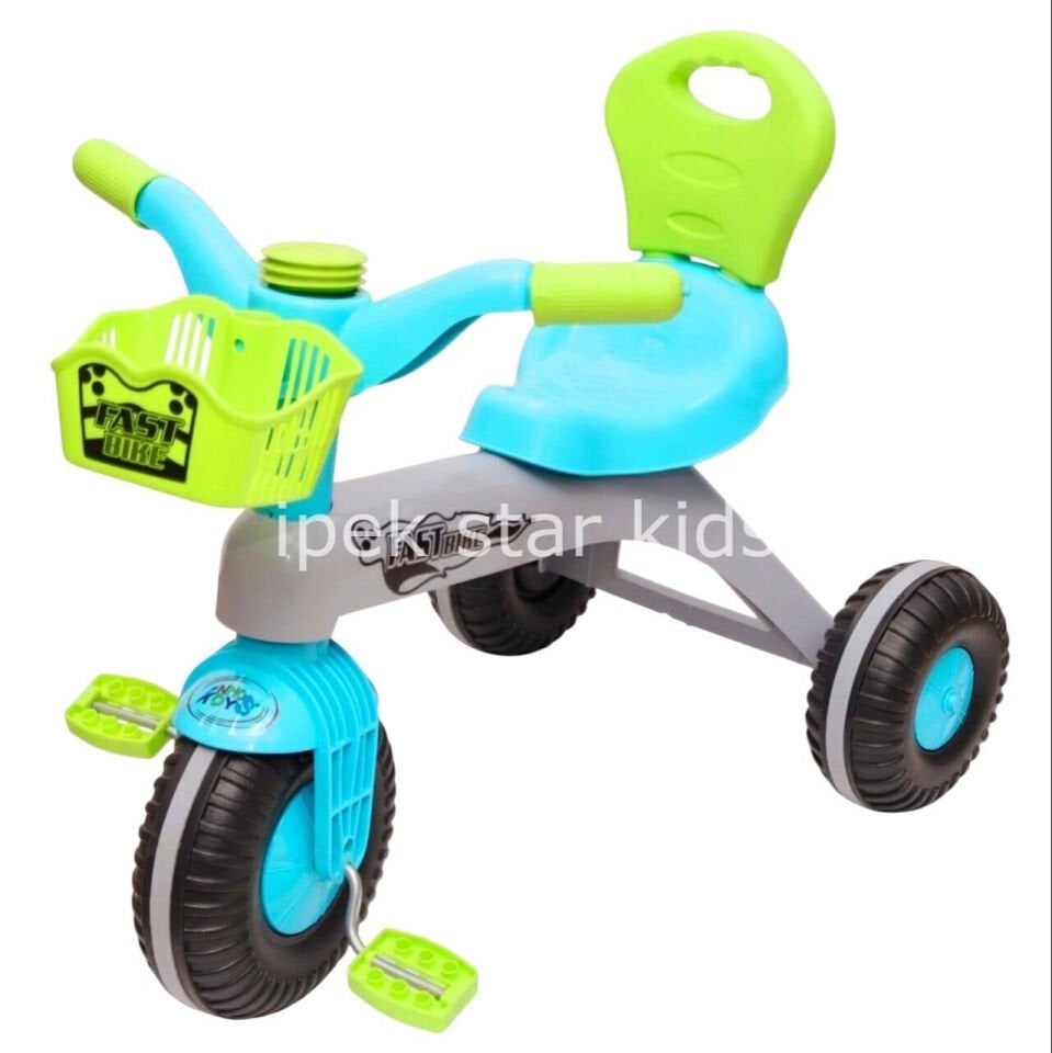 Pedallı çocuk bisikleti 3 tekerlekli ön sepetli oyuncak bisiklet 3-6 yaş