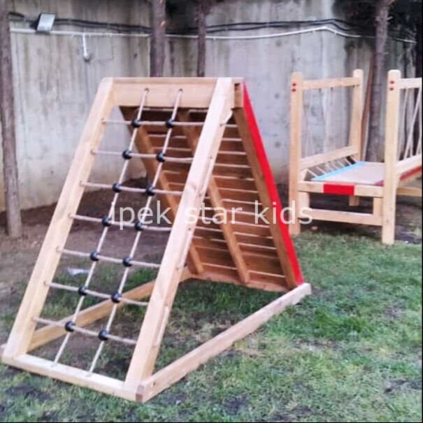 Emprenyeli çam ahşap survivor parkuru dış mekân bahçe oyunu