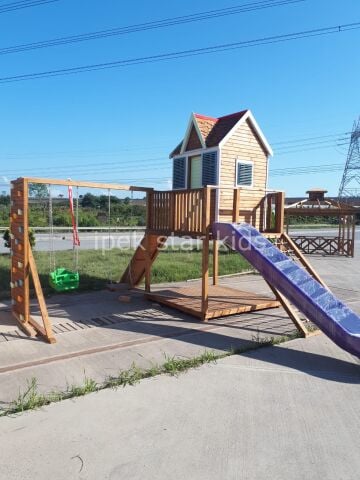 Doğal Ahşap Oyun Evi Macera Parkı