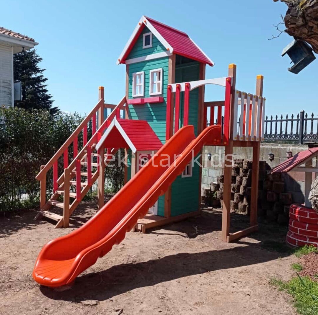 Villa Tipi Ahşap Oyun Evi & Kaydıraklı Park