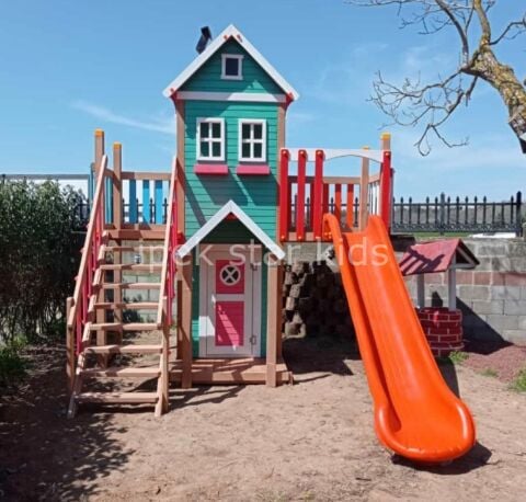 Villa Tipi Ahşap Oyun Evi & Kaydıraklı Park
