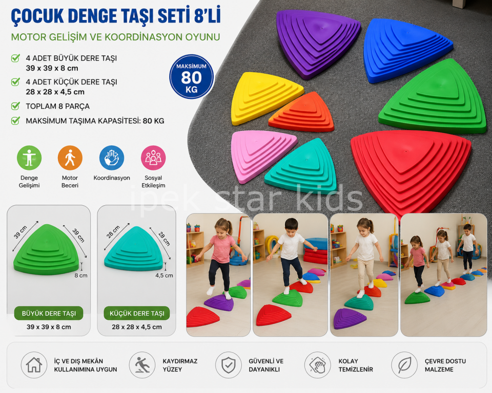 adım denge taşları 8 li koordinasyon materyali