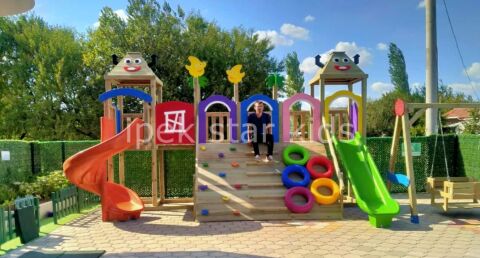 Rainbow Smile Adventure Park 2 Kuleli Ahşap Oyun Grubu