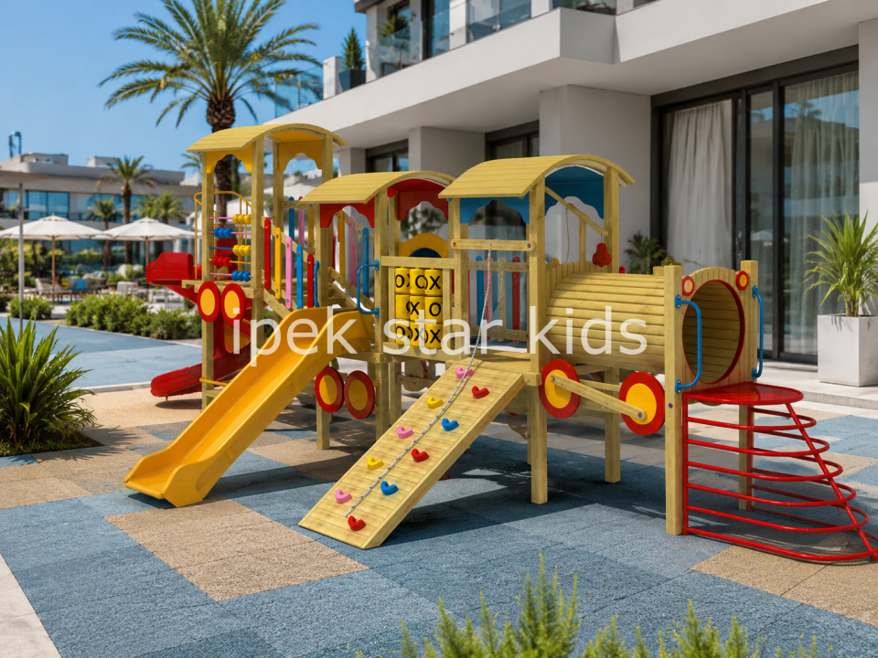 Ahşap Tren Temalı Oyun Parkı 10 x 6 m