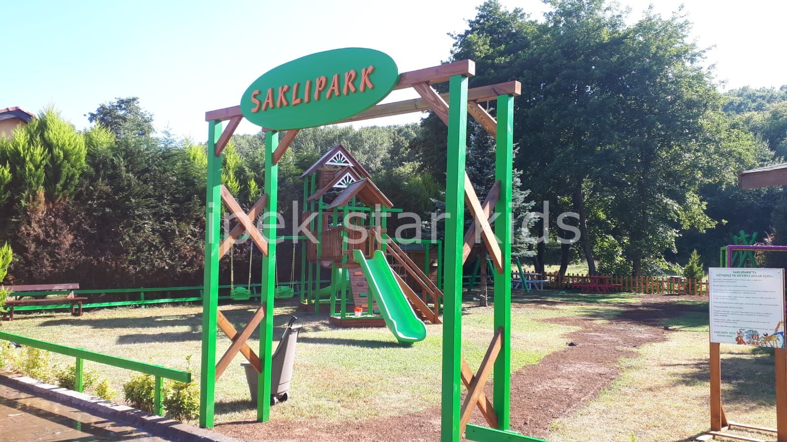 Ahşap Oyun Alanı Giriş Kapısı – Park ve Bahçe Giriş Tabelası