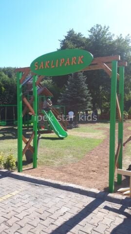 Ahşap Oyun Alanı Giriş Kapısı – Park ve Bahçe Giriş Tabelası