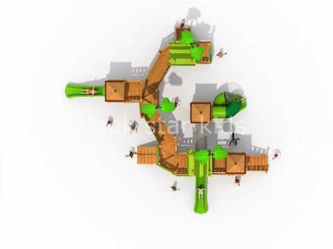 Orman Temalı Dev Ahşap Çocuk Parkı