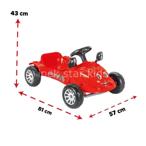 Çocuk Trafik Pisti Seti – 10’lu Trafik İşareti (85 cm), Trafik Lambası ve 4 Pedallı Araba