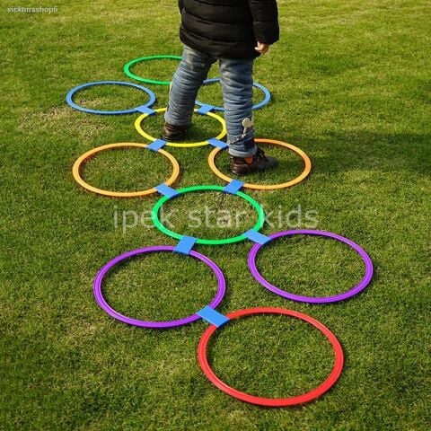 İpekstar Aktivite Halka Seti – 10 Halka + 12 Bağlantı Aparatı | Seksek & Yürüme Oyunları